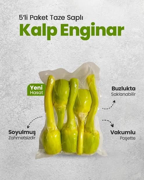 Taze Vakumlu Kalp Enginar (5 Adet)