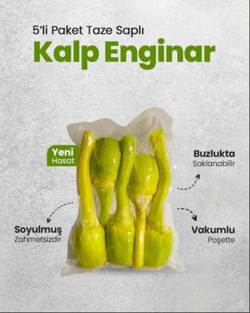 Taze Vakumlu Kalp Enginar (5 Adet)
